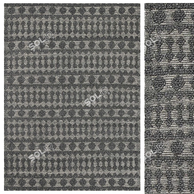 Luxurious Naiala Wool Rug 3D model image 1