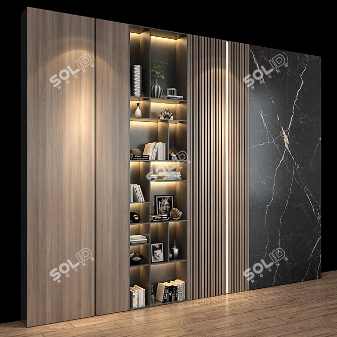 Modern Oak Cabinet Furniture 3D model image 3