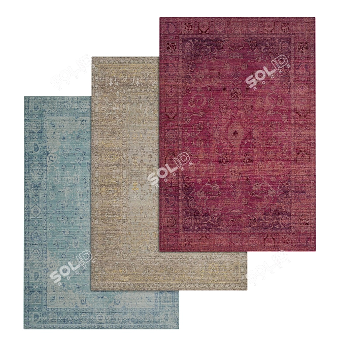 Luxury Carpet Set: High-Quality Textures 3D model image 1