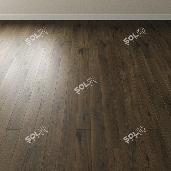 Scandinavian Oak Parquet: Inspiring Dark Beauty 3D model image 2