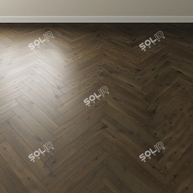 Scandinavian Oak Parquet: Inspiring Dark Beauty 3D model image 3