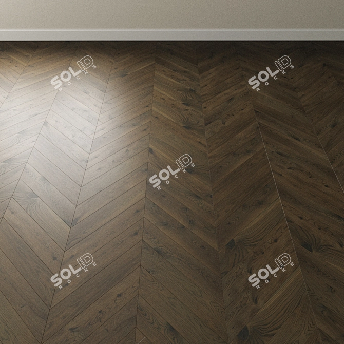 Scandinavian Oak Parquet: Inspiring Dark Beauty 3D model image 4