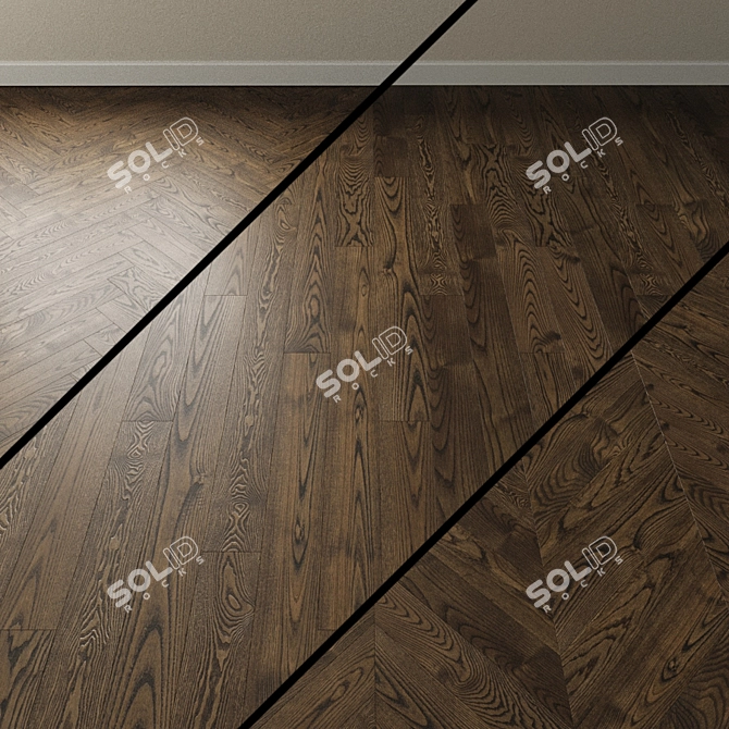 MOKKA Ash Chevron Parquet Flooring 3D model image 1