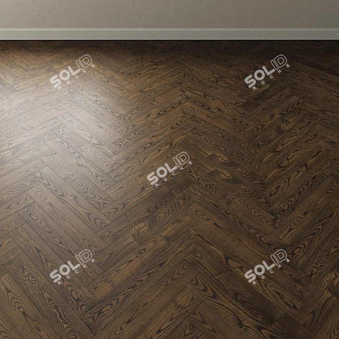 MOKKA Ash Chevron Parquet Flooring 3D model image 4