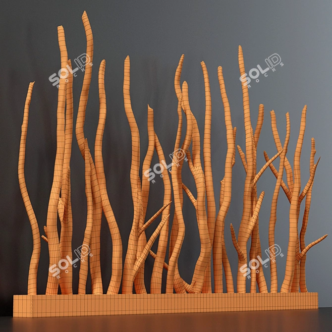 Curved Branch Planter Wall Décor 3D model image 5