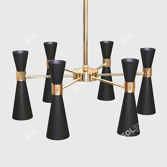 Hourglass Pendant Light Fixture 3D model image 7