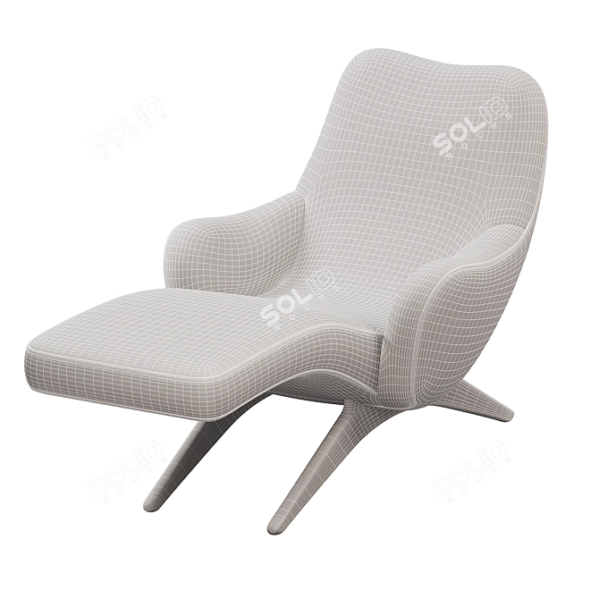 Sleek Contemporary Contour Chaise 3D model image 4