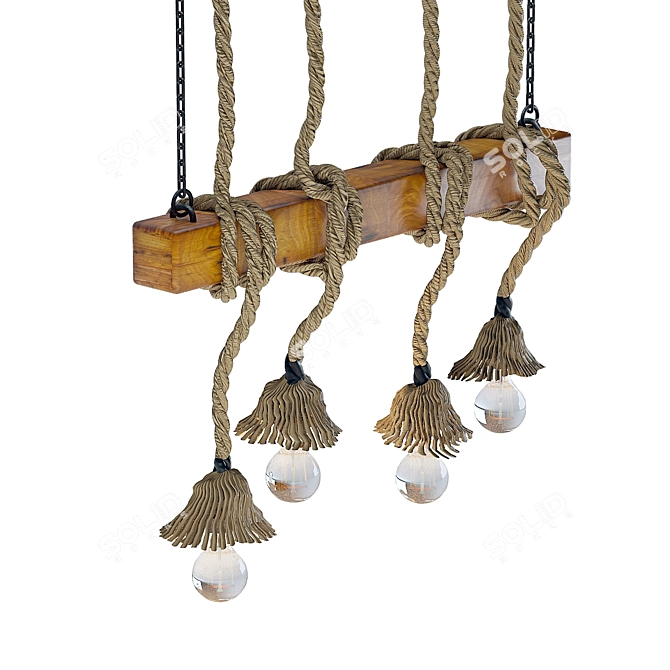 Industrial Edison Pendant Chandelier 3D model image 2