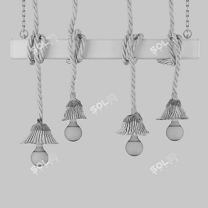 Industrial Edison Pendant Chandelier 3D model image 4