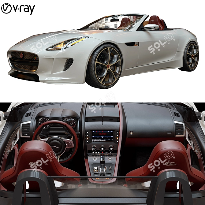 Sleek Jaguar F_TYPE: High-Quality V-Ray 3D model image 1