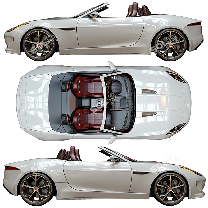 Sleek Jaguar F_TYPE: High-Quality V-Ray 3D model image 2