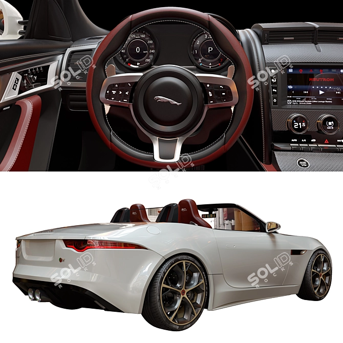 Sleek Jaguar F_TYPE: High-Quality V-Ray 3D model image 4