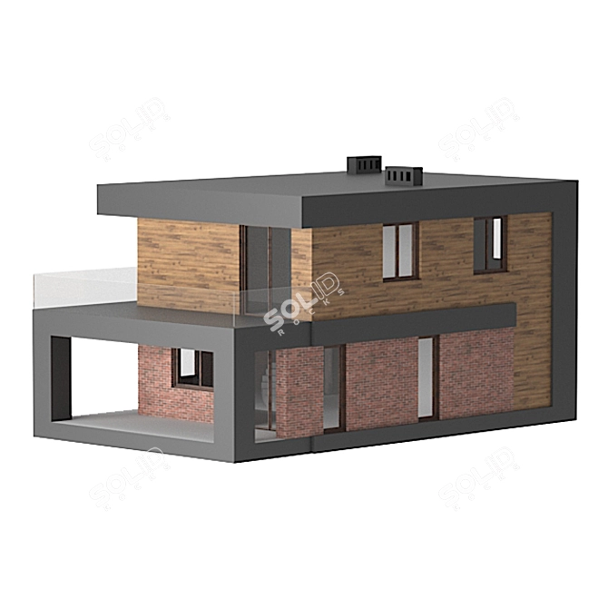 Modern Tech Cottage 3D model image 6