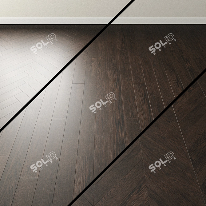 Coal Oak Chevron Parquet 3D model image 1