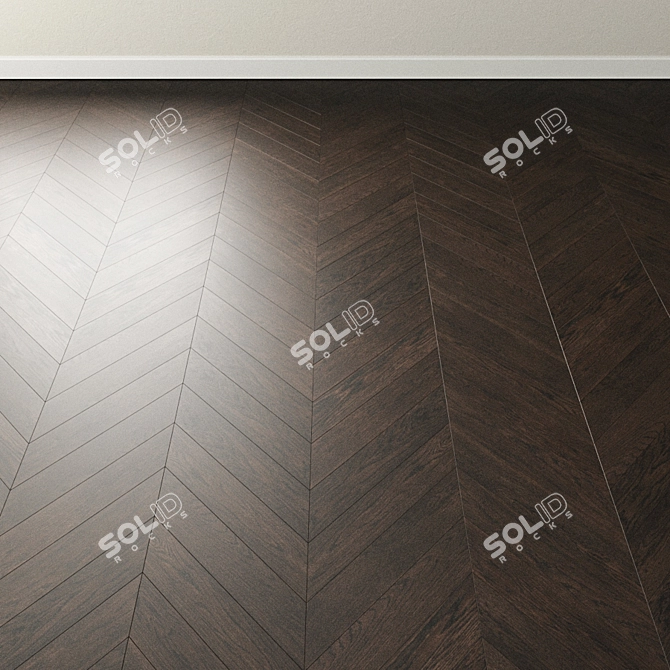 Coal Oak Chevron Parquet 3D model image 2