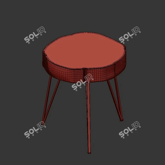 Modern Circular Coffee Table Hollola 3D model image 4