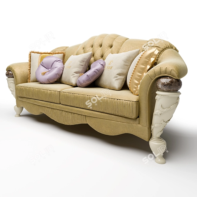 Luxury Fabric Prestige Sofa 3D model image 2