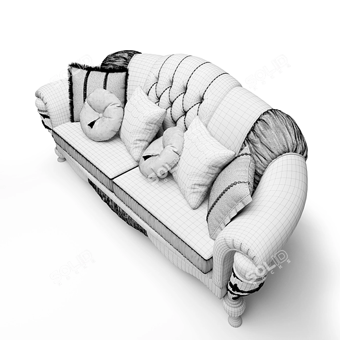Luxury Fabric Prestige Sofa 3D model image 4