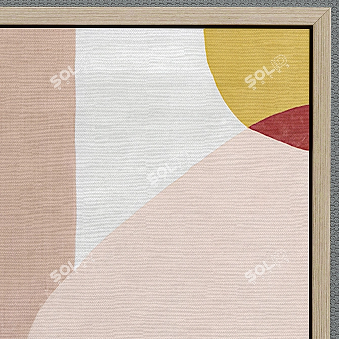 Elegant Framed Canvas Set 3D model image 3