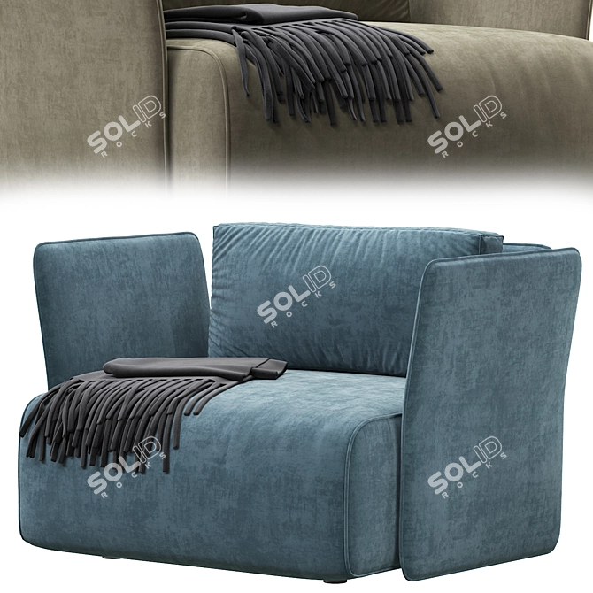 Ergonomic Solidity: Smuk Armchair 3D model image 2