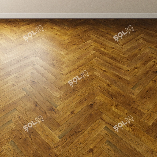 Amber Oak Chevron Parquet 3D model image 4