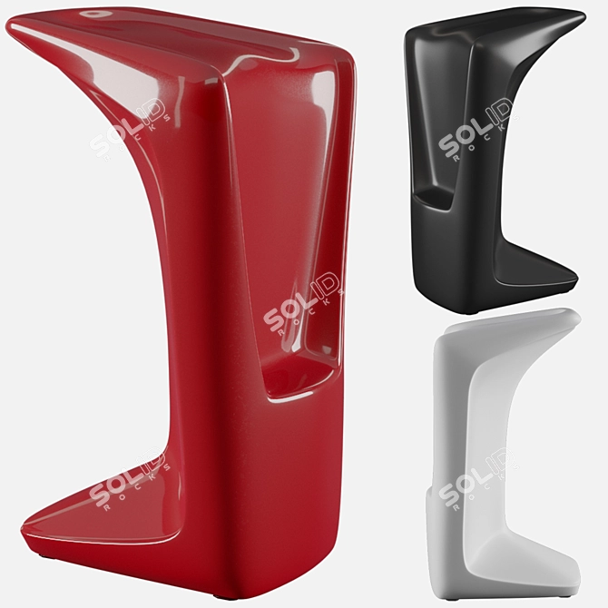 Contemporary UFO Bar Stool 3D model image 1