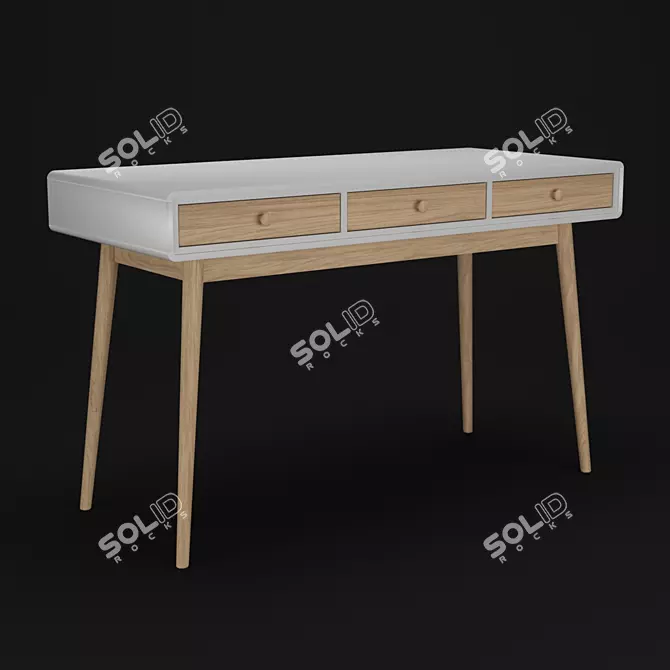 Modern Scandinavian Writing Desk 3D model image 1