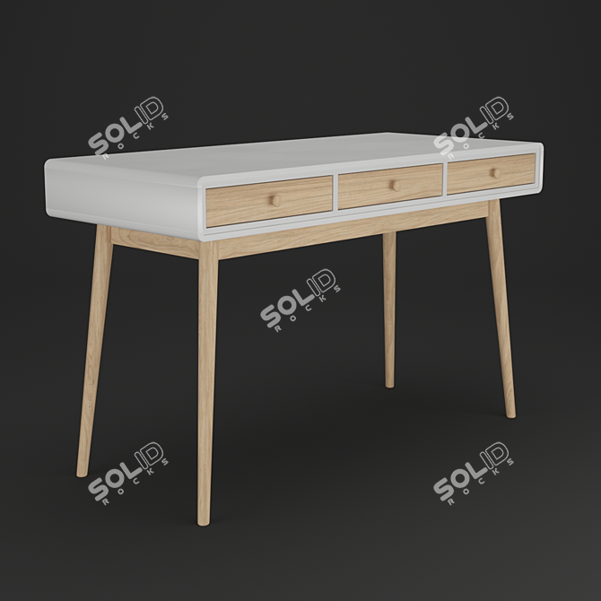Modern Scandinavian Writing Desk 3D model image 3