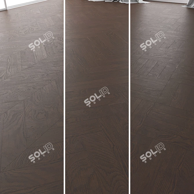 Premium Oak Parquet Set (Marrone NEW Firestop) 3D model image 1