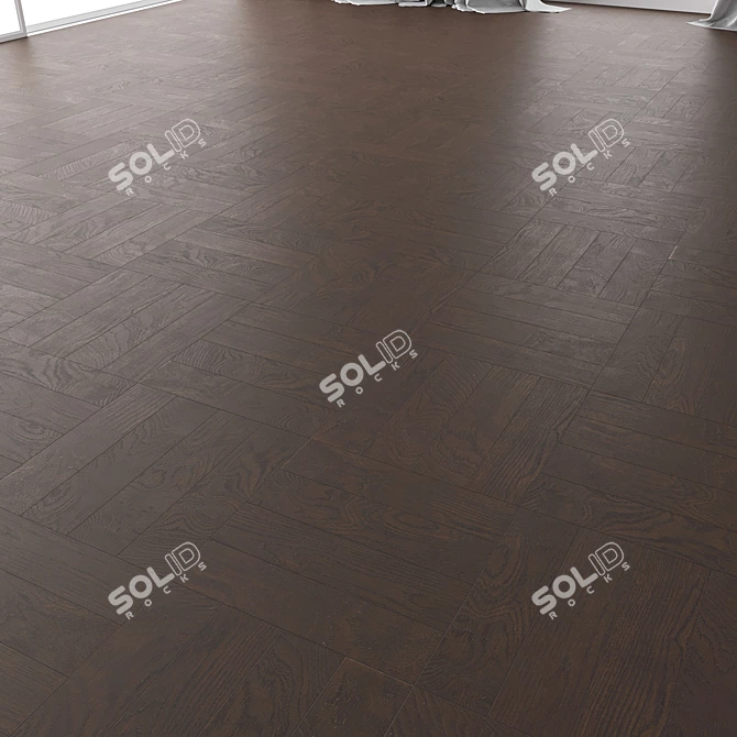 Premium Oak Parquet Set (Marrone NEW Firestop) 3D model image 2