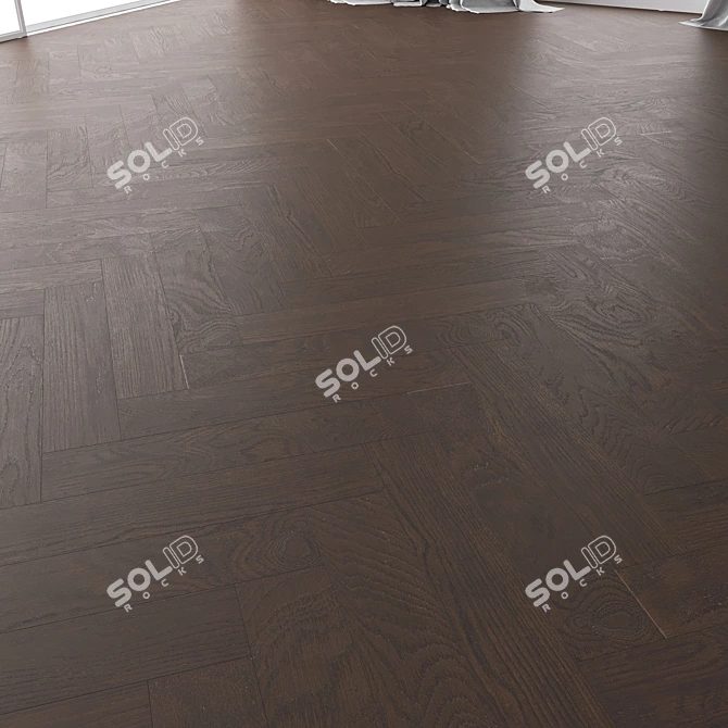 Premium Oak Parquet Set (Marrone NEW Firestop) 3D model image 4