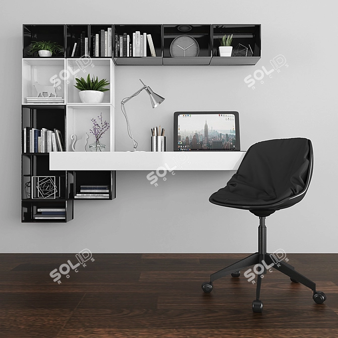 Efficient Workplace Set 3D model image 1