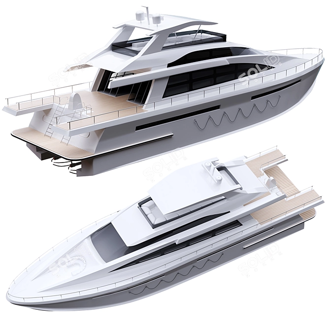 Custom 3D Yacht Model 3D model image 1