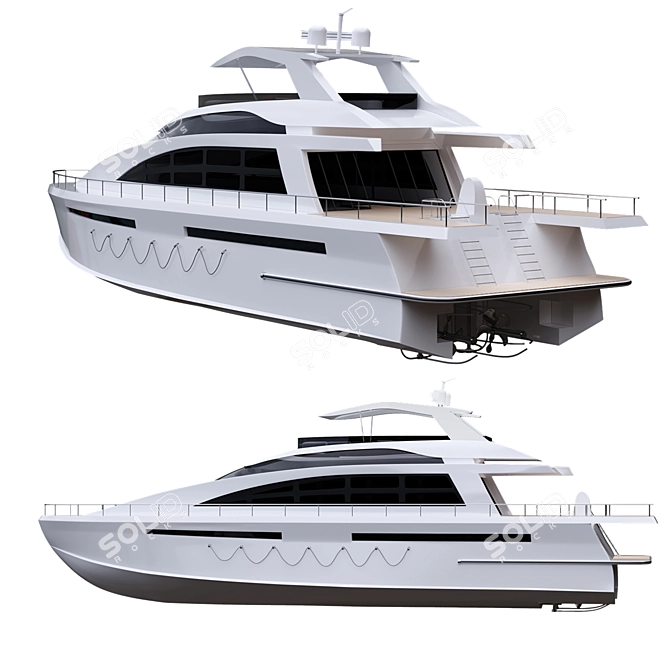 Custom 3D Yacht Model 3D model image 2