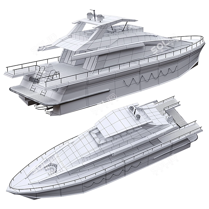 Custom 3D Yacht Model 3D model image 4