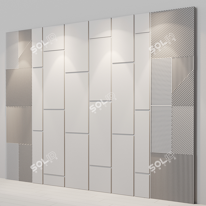 Modern Designer Bed Headboard Panel 3D model image 3