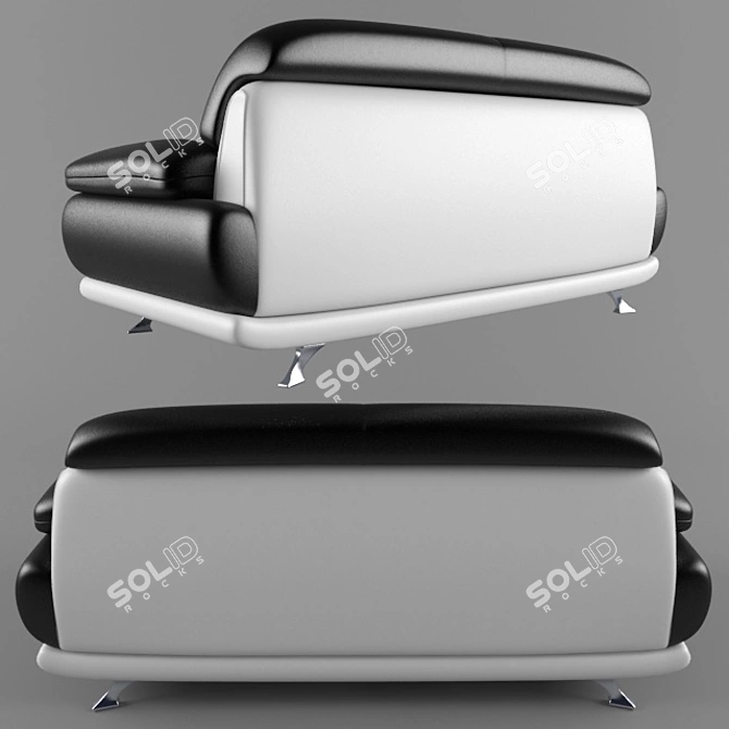 Modern Black and White Bentley Sofa Set 3D model image 3