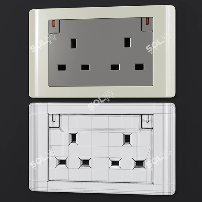 Sleek Silver Schneider Zencelo Switches 3D model image 5