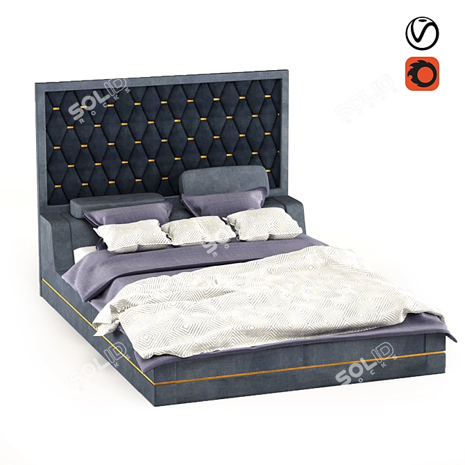 Zuri Bed: Innovative Design, Superior Quality 3D model image 2