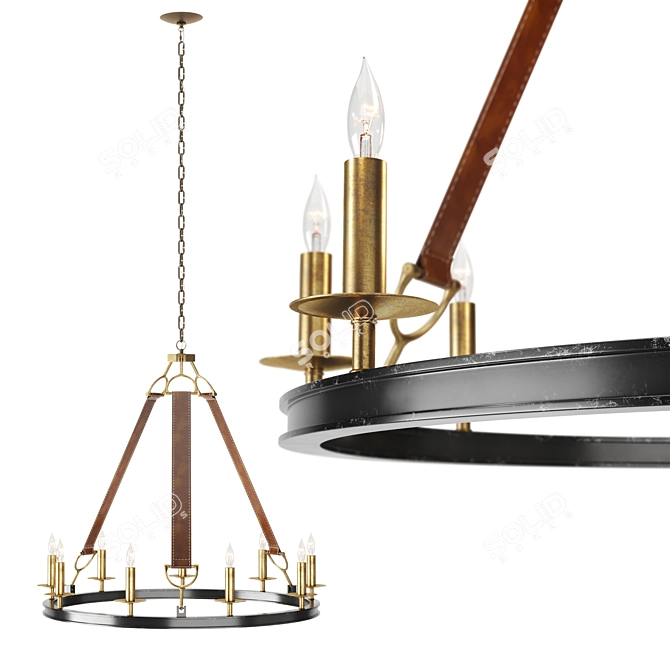 Elegant Bronze Chaney Chandelier 3D model image 1