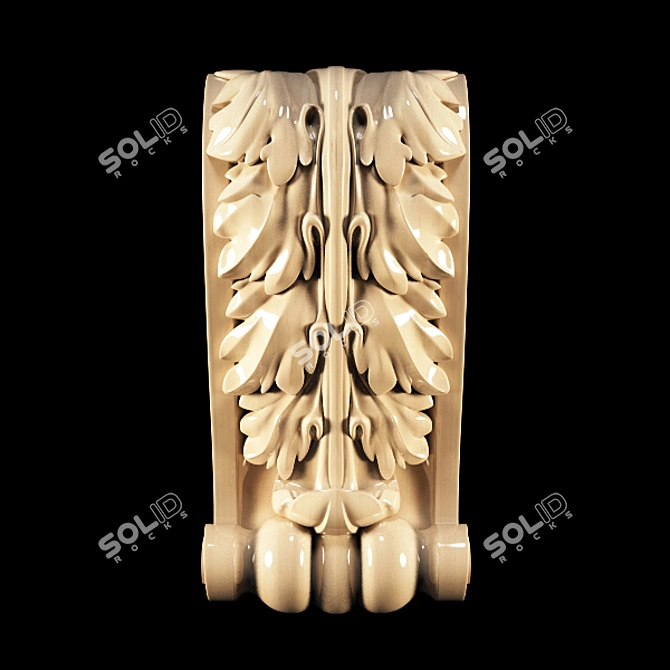 Classic Carved Bracket: High-Quality 3D Model 3D model image 2