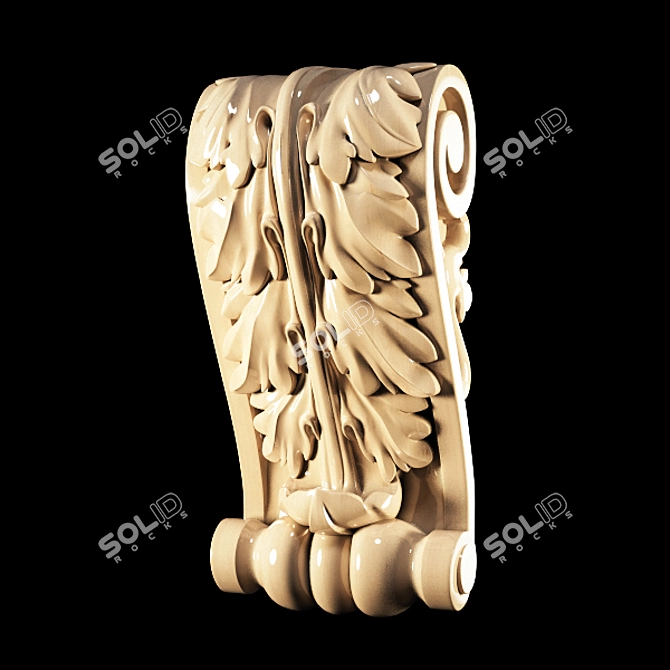 Classic Carved Bracket: High-Quality 3D Model 3D model image 3