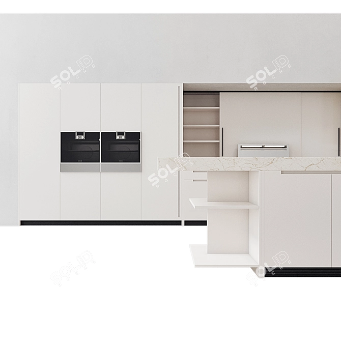 Sleek 54 Kitchen Design 3D model image 3