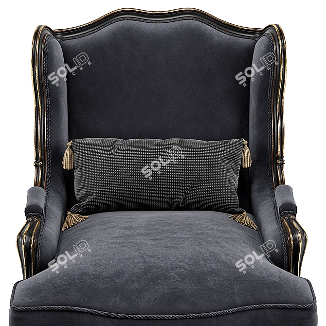 Elegant Louis XV Wing Armchair 3D model image 4