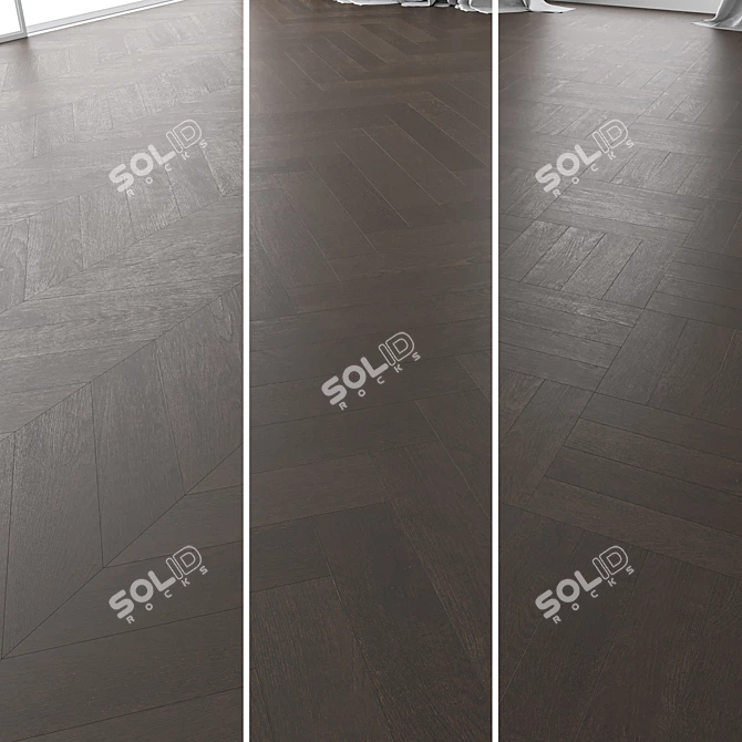 Brooklyn Brushed Oak Parquet Set 3D model image 1