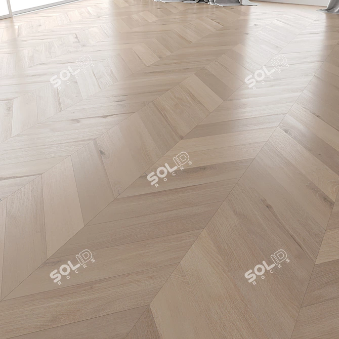 Vergne Brushed Oak Parquet Set 3D model image 3