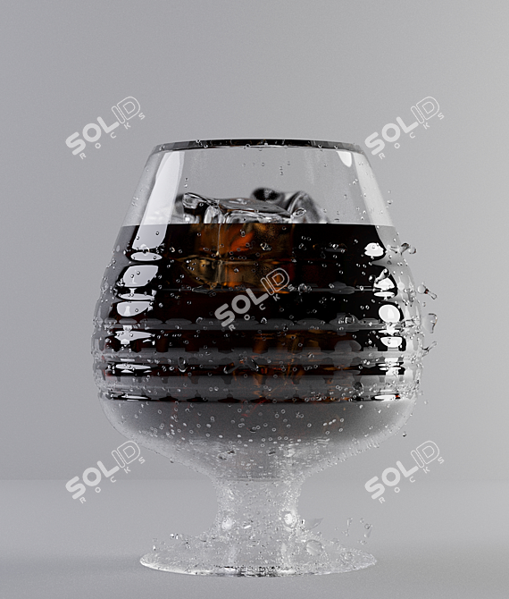 Chilled Cola in Brandy Glass 3D model image 1