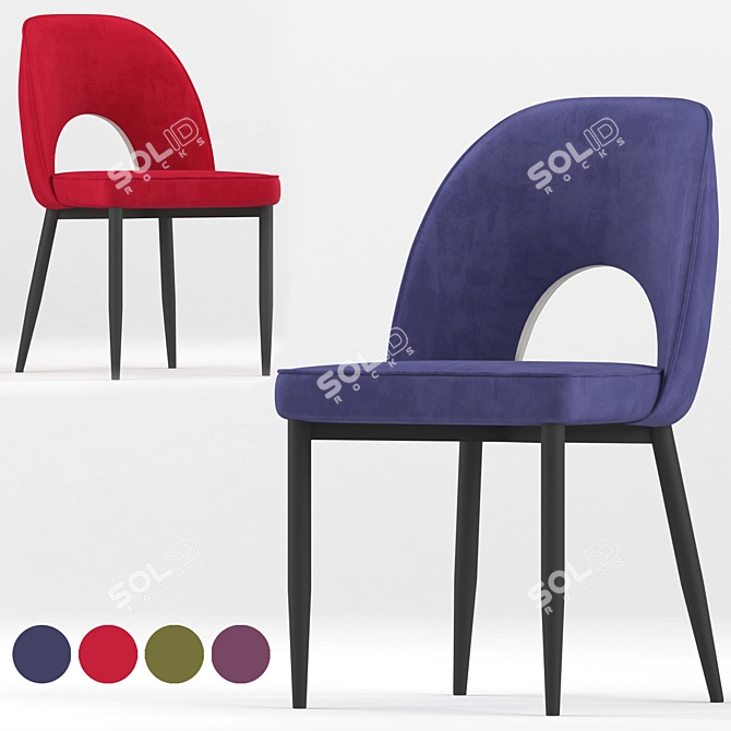 Velvet Comfort: Molly Chairs 3D model image 1