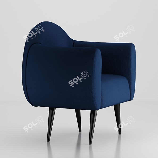 Elegant Velvet Chair: Stylish metal base 3D model image 2