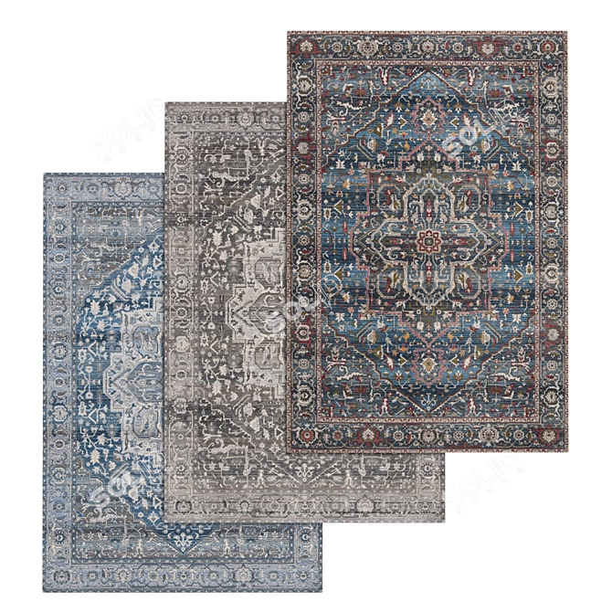 Luxury Set of High-Quality Carpets 3D model image 1